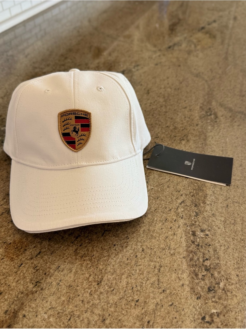 Porsche Design White Baseball Cap with Embroidered Crest